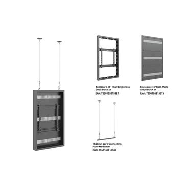 Multibrackets M Pro Series h&ouml;lje - liten - f&ouml;r platt panel - h&ouml;g ljusstyrka - svart (RAL 9005)