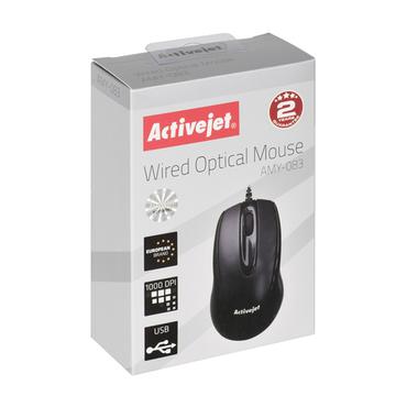 Activejet AMY-083 mus Kontor Ambidextrous USB Type-A Optisk 1000 dpi