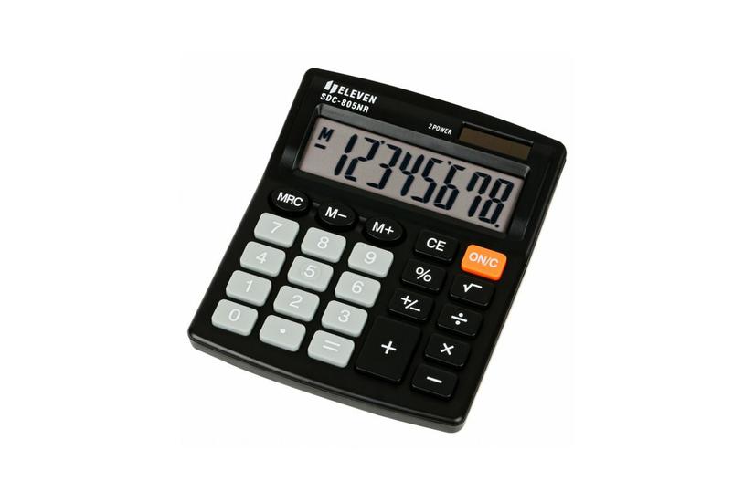 eleven Räknare - 8 siffror - Skrivbord - Batteri, solcell - 1 linjer - Svart