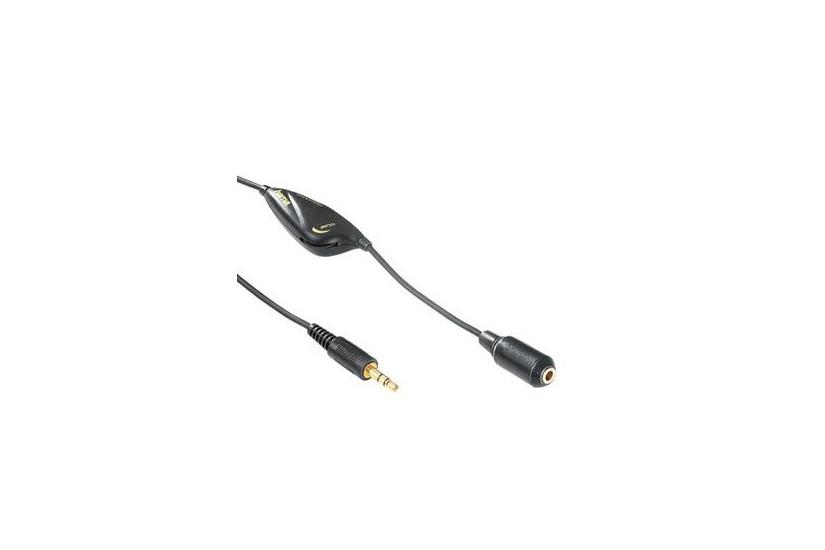 Hama Stereo 3,5 mm Male Plug-Stereo 3,5 mm Female Jack, 3 m lydkabel 3.5mm Sort