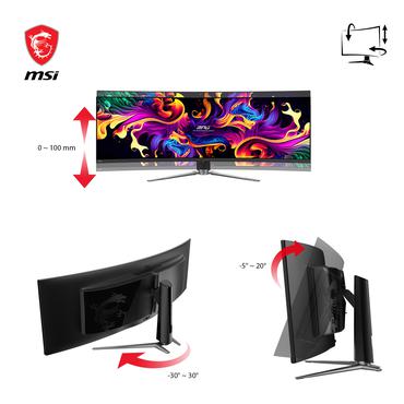 MSI MPG 491CQPDE QD-OLED sk&auml;rm - 49" - 0,03ms - Dual Quad HD 5120x1440 vid 144Hz