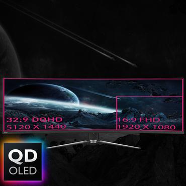 MSI MPG 491CQPDE QD-OLED sk&auml;rm - 49" - 0,03ms - Dual Quad HD 5120x1440 vid 144Hz