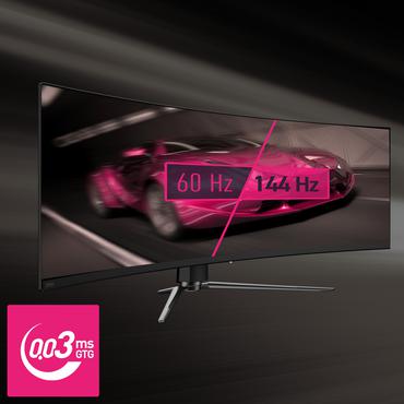 MSI MPG 491CQPDE QD-OLED sk&auml;rm - 49" - 0,03ms - Dual Quad HD 5120x1440 vid 144Hz