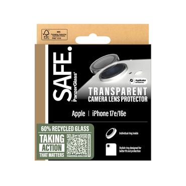 PanzerGlass SAFE. by &reg; Kameralinsebeskytter Transparent iPhone 17e | 16e