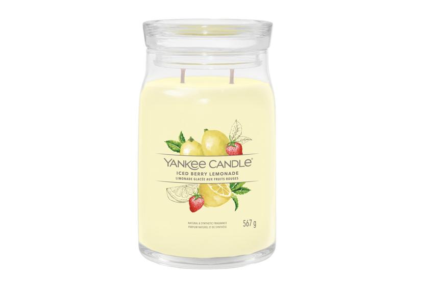 Yankee Candle Iced Berry Lemonade vokslys Cylinder Grapefrugt, Citron, Pomelo Gul 1 stk