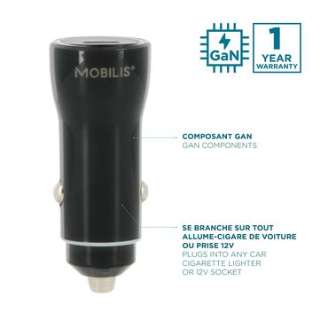 Mobilis 020022 oplader til mobil enhed Smartphone, Tablet Sort Cigartænder Automatisk