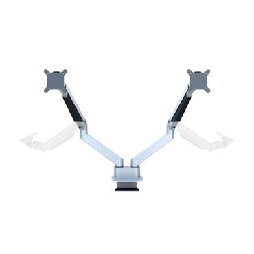 Multibrackets M VESA Gas Lift Arm Dual Side by Side ställ - justerbar arm - för 2 LCD-bildskärmar - silver