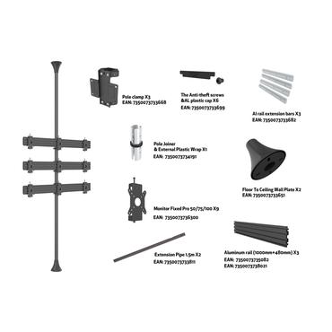 Multibrackets M Pro Series MBFC3X3U-F100 monteringssæt - for 9 LCD-displays - sort