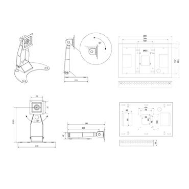 Multibrackets M Tablestand for Lockable Tablet Mount + Enclosure stativ - for digital skiltning LED-panel - sort