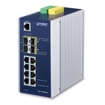 PLANET IGS-12040MT netværksswitch Administreret L2+ Gigabit Ethernet (10/100/1000) Blå, Hvid
