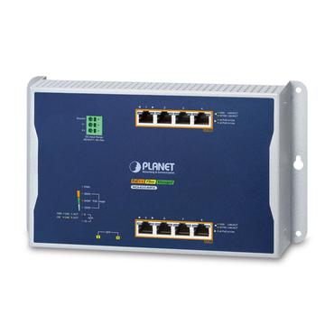 PLANET IP30, IPv6/IPv4, 4-Port Administreret L2/L2+ Gigabit Ethernet (10/100/1000) Strøm over Ethernet (PoE) Blå, Grå