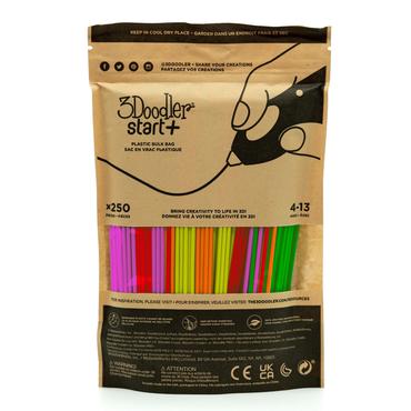 3Doodler Filament Start+ 250 neonrot neonorange neongruen neongelb neonpink\"\"Neon Komposterbar plast Fluorescerende grøn, Fluorescerende orange, Fluorescerende pink, Fluorescerende rød, Fluorescerende gul 1 g