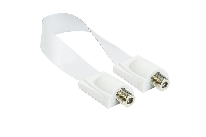 SAT Fensterdurchführung High-Quality, weiß, Gesamtlänge inkl. Stecker 32cm, flexible Länge 23cm, Good Connections (S-100032W)