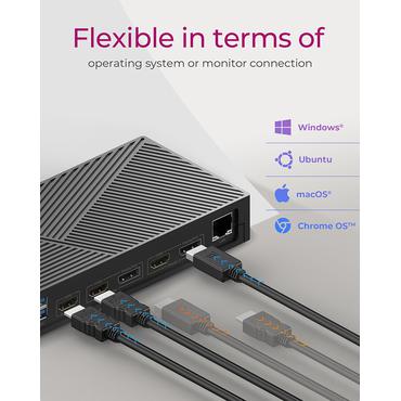 ICY BOX IB-DK2246AC - dockingstation - USB-C 3.2 Gen 2 / Thunderbolt 3 / Thunderbolt 4 - 2 x DP, 3 x HDMI - 1GbE