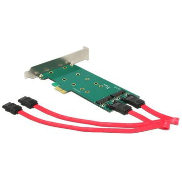 Delock PCI Express Card > 2 x internal M.2 - lagringskontrol - M.2 Card / SATA 6Gb/s - PCIe x1
