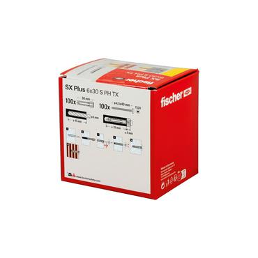 Fischer 567935 skrueanker og v&aelig;gudtag 100 stk Skrue og v&aelig;gstiks&aelig;t