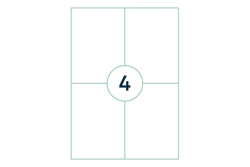 A4 label 105x148 mm. 4 labels