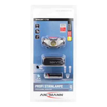 Ansmann HD70B Sort Hovedbånd lommelygte LED