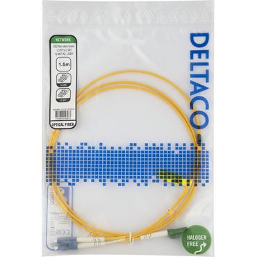 Deltaco OS2 Fiber cable, LC - LC, duplex, UPC/APC, 1,5m