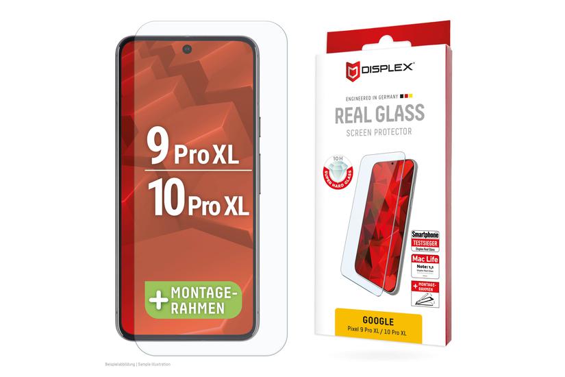 Displex Screen Protector (10H) for Google Pixel 9 Pro XL, Pixel 10 Pro XL, Eco Mounting Frame, scratch resistant