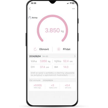 ETA ETA730690000 MIMI Barnv&aring;g med app, Max 20 kg, noggrannhet 5 g, vit