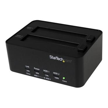 StarTech.com Dual Bay USB 3.0 Duplicator and Eraser Dock for 2.5" & 3.5" SATA SSD HDD