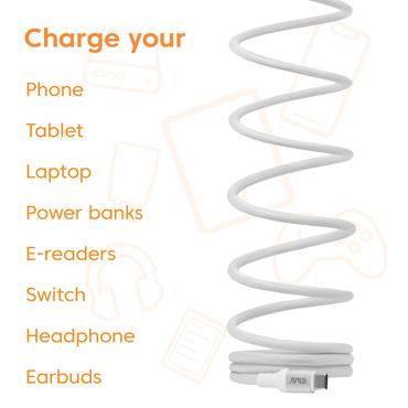 CLUB3D CLUB 3D USB-C Magnetic-Coil Cable White USB-kabel 2 m USB C Hvid