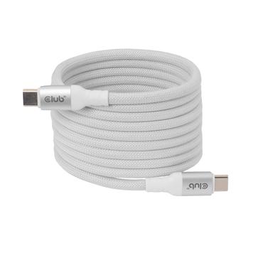CLUB3D CLUB 3D USB-C Magnetic-Coil Cable White USB-kabel 2 m USB C Hvid