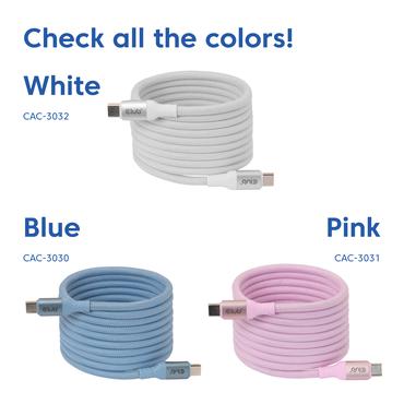 CLUB3D CLUB 3D USB-C Magnetic-Coil Cable White USB-kabel 2 m USB C Hvid