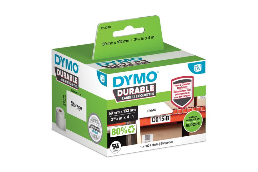 DYMO Durable Hvid Selvkl&aelig;bende printeretiket