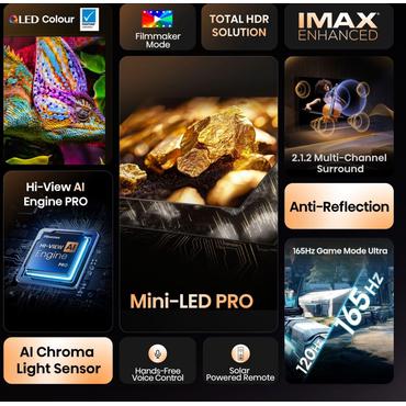 Hisense 55U7Q PRO 139,7 cm (55") 4K Ultra HD Smart TV Wi-Fi Sort 500 cd/m²