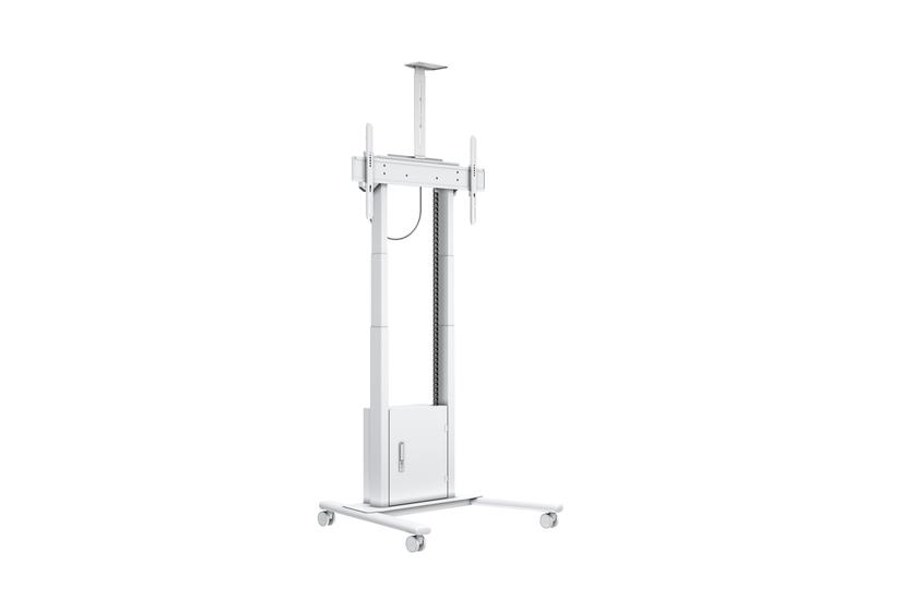 Multibrackets M Motorized Floorstand - stativ - motoriseret - for LCD TV - hvid - med kabinet og kamerahylde