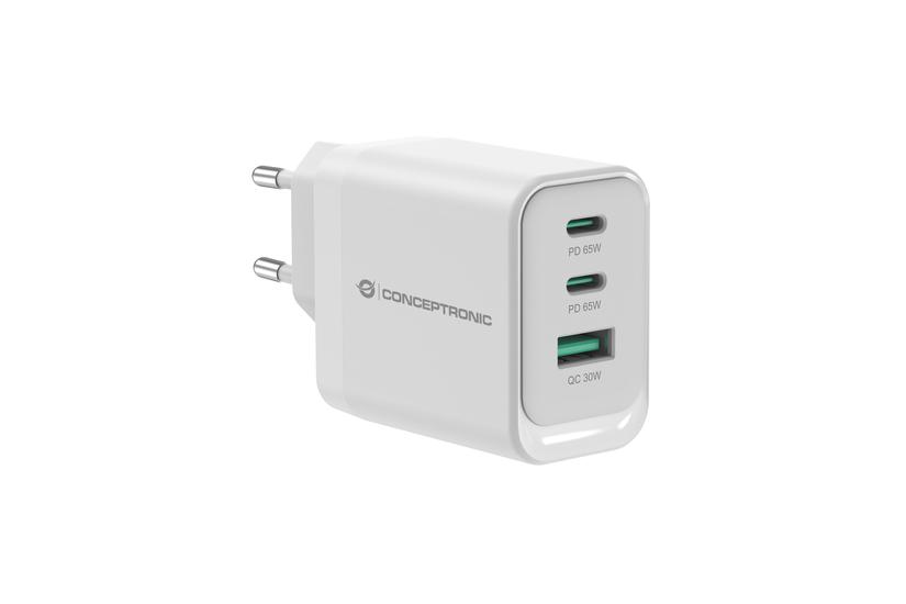 CONCEPTRONIC Ladeger&auml;t 3Port  65W,2xUSB-C,1xUSB-A       wei&szlig;