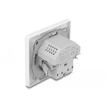 Delock - eluttag - med PD 3.0, 18W - 1 grupp - 1 eluttag, 1 USB-uttag, 1 USB-C-uttag - vit