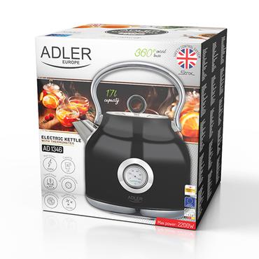Adler AD 1346B elkedel 1,7 L 2200 W Sort, Metallic