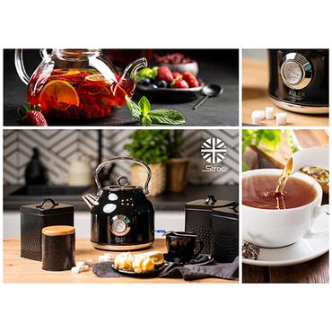 Adler AD 1346B elkedel 1,7 L 2200 W Sort, Metallic