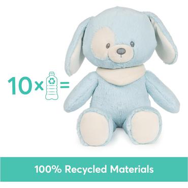 Plüsch-Hündchen aus 100% recyceltem Material (hellblau/weiß)