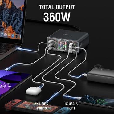 4smarts 540360 oplader til mobil enhed Universel Grå Vekselstrøm Hurtig opladning Indendørs