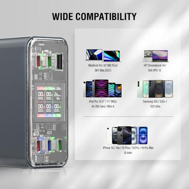 4smarts 540360 oplader til mobil enhed Universel Grå Vekselstrøm Hurtig opladning Indendørs