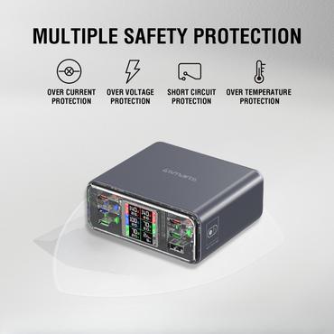 4smarts 540360 oplader til mobil enhed Universel Grå Vekselstrøm Hurtig opladning Indendørs