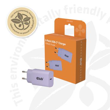CLUB3D CAC-3025 oplader til mobil enhed Smartphone, Universel Lilla Vekselstrøm Hurtig opladning Indendørs