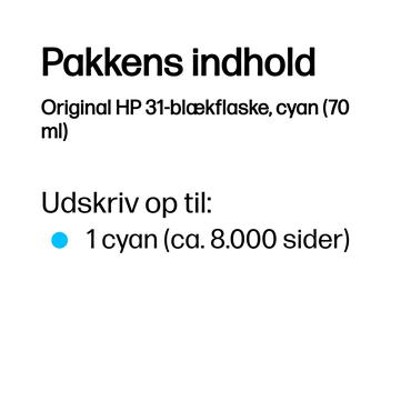 HP 31 - cyan - original - blækrefill