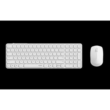 Rapoo 9310M tastatur Mus inkluderet Kontor RF trådløs + Bluetooth Hvid