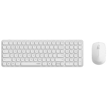 Rapoo 9310M tastatur Mus inkluderet Kontor RF trådløs + Bluetooth Hvid