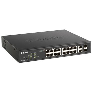 D-Link DGS-1100-18PV2 netværksswitch Administreret L2 Gigabit Ethernet (10/100/1000) Strøm over Ethernet (PoE) 1U Sort