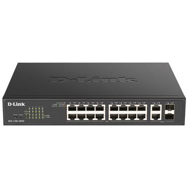 D-Link DGS-1100-18PV2 netværksswitch Administreret L2 Gigabit Ethernet (10/100/1000) Strøm over Ethernet (PoE) 1U Sort