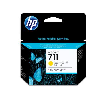 HP 711 - 3-pack - gul - original - DesignJet - bl&auml;ckpatron