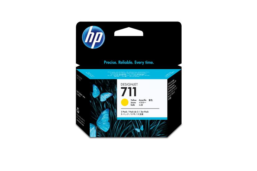 HP 711 - 3-pack - gul - original - DesignJet - bl&auml;ckpatron