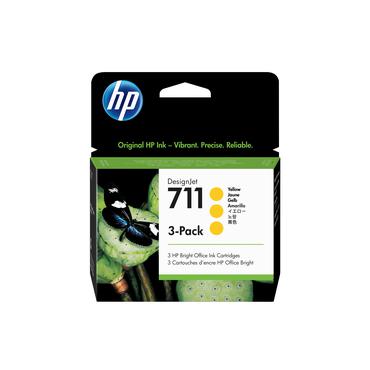 HP 711 - 3-pack - gul - original - DesignJet - bl&auml;ckpatron