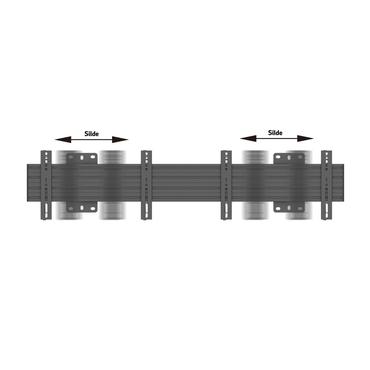 Multibrackets PRO Series M Wallmount Pro MBW2U Fixed 200 - konsol - för 2 LCD-bildskärmar - svart